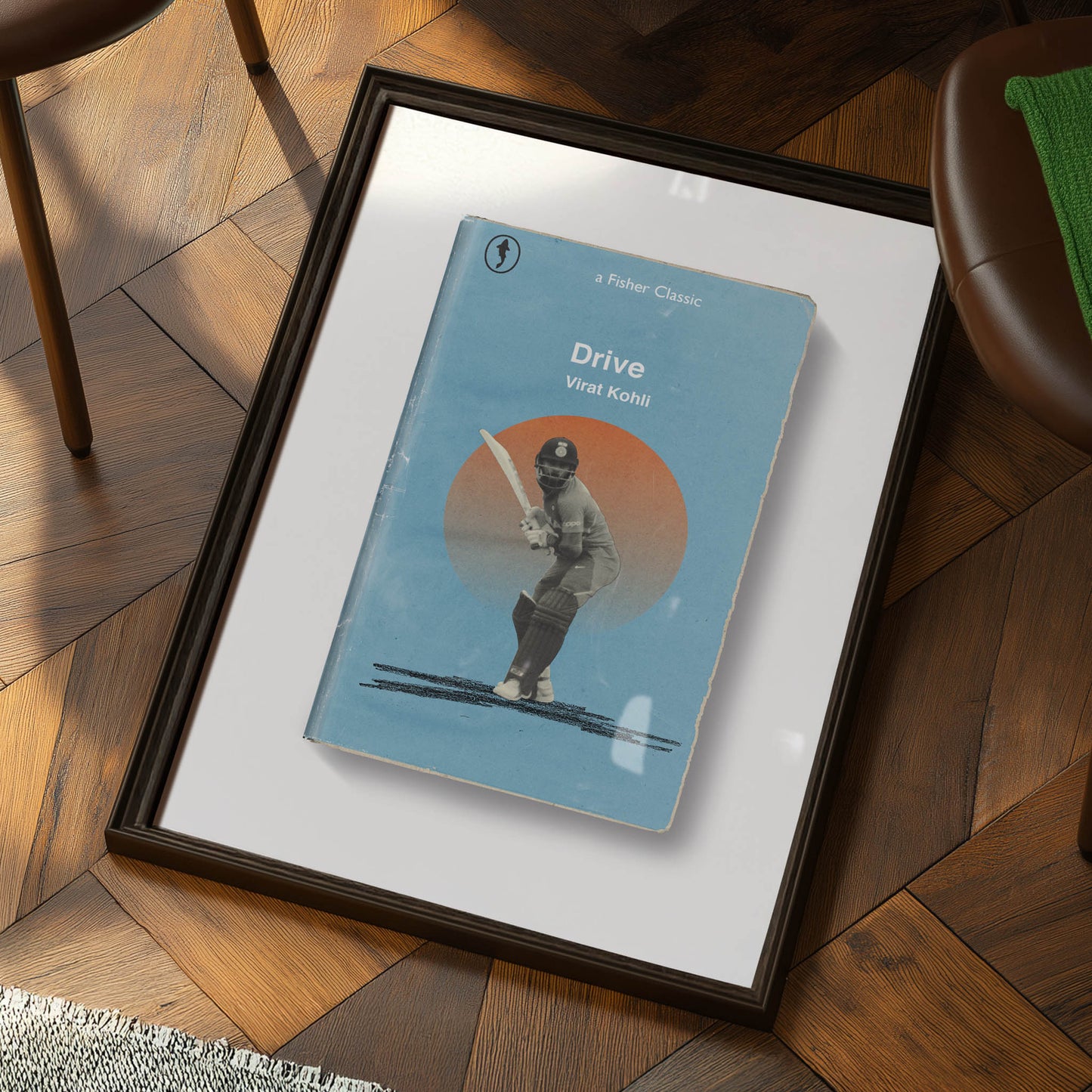 Studio-shot of Virat Kohli framed artwork ‚ premium cricket wall art