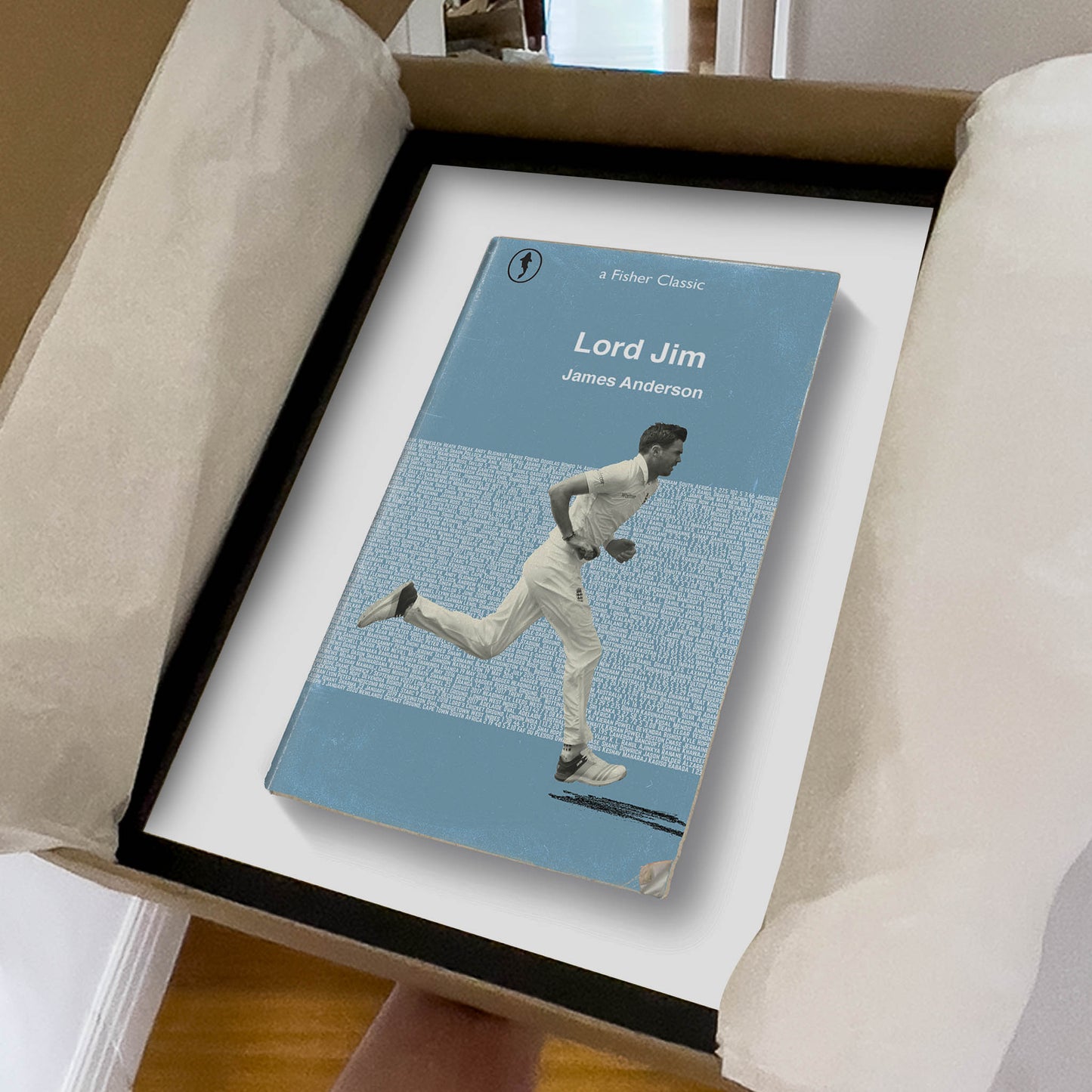 James Anderson artwork in packaging ‚ ideal cricket gift for fans