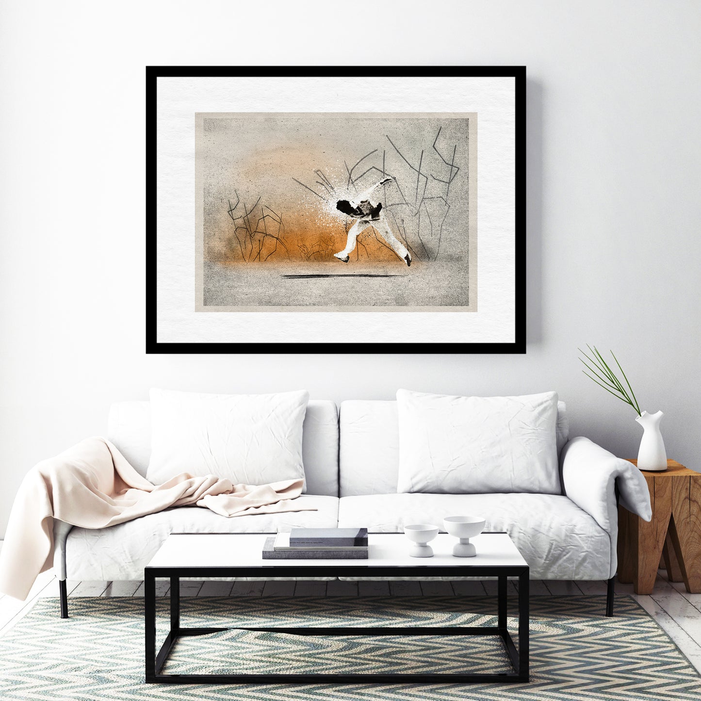 Cricket hero print – styled for a contemporary man cave setting
