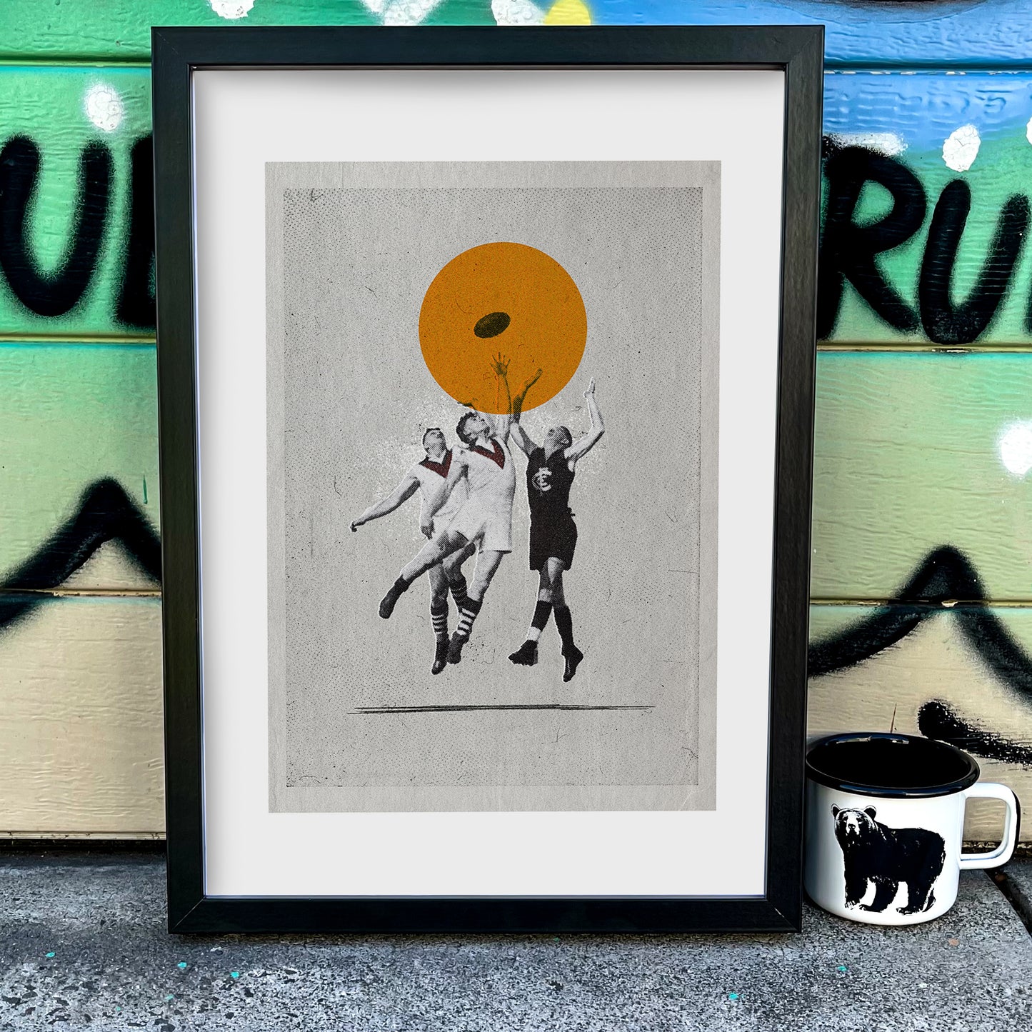 Reach – contemporary man cave sports artwork print | Fisher Classics
