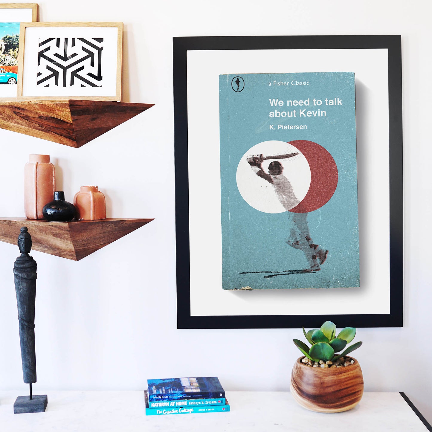Kevin Pietersen artwork displayed in a lounge – smart alternative to typical man cave decor