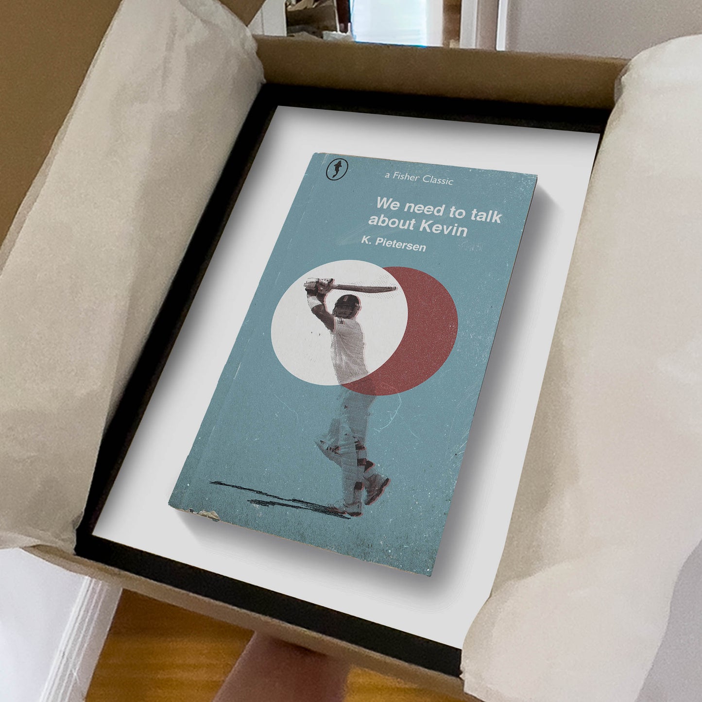 Kevin Pietersen artwork being unpackaged – ideal gift for cricket fans