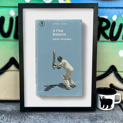 Medium framed Sachin Tendulkar sports artwork – man cave wall decor idea