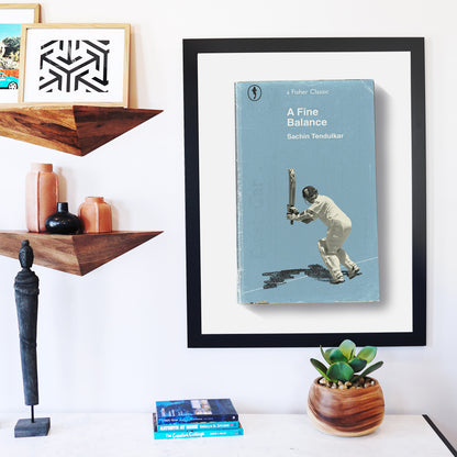 Studio printed sports art featuring Sachin Tendulkar