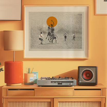 The Aerialists – cool man cave framed sports artwork | Fisher Classics