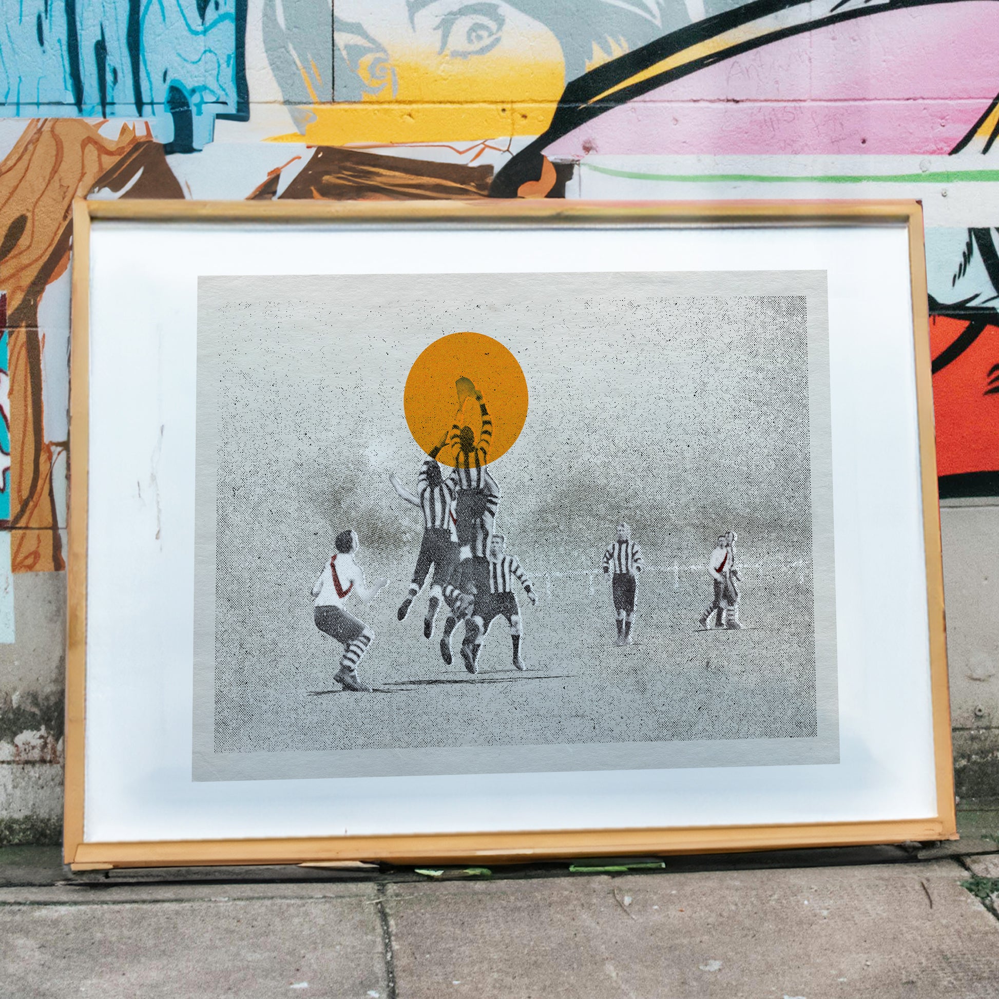 The Aerialists – historic football marking contest artwork | Fisher Classics