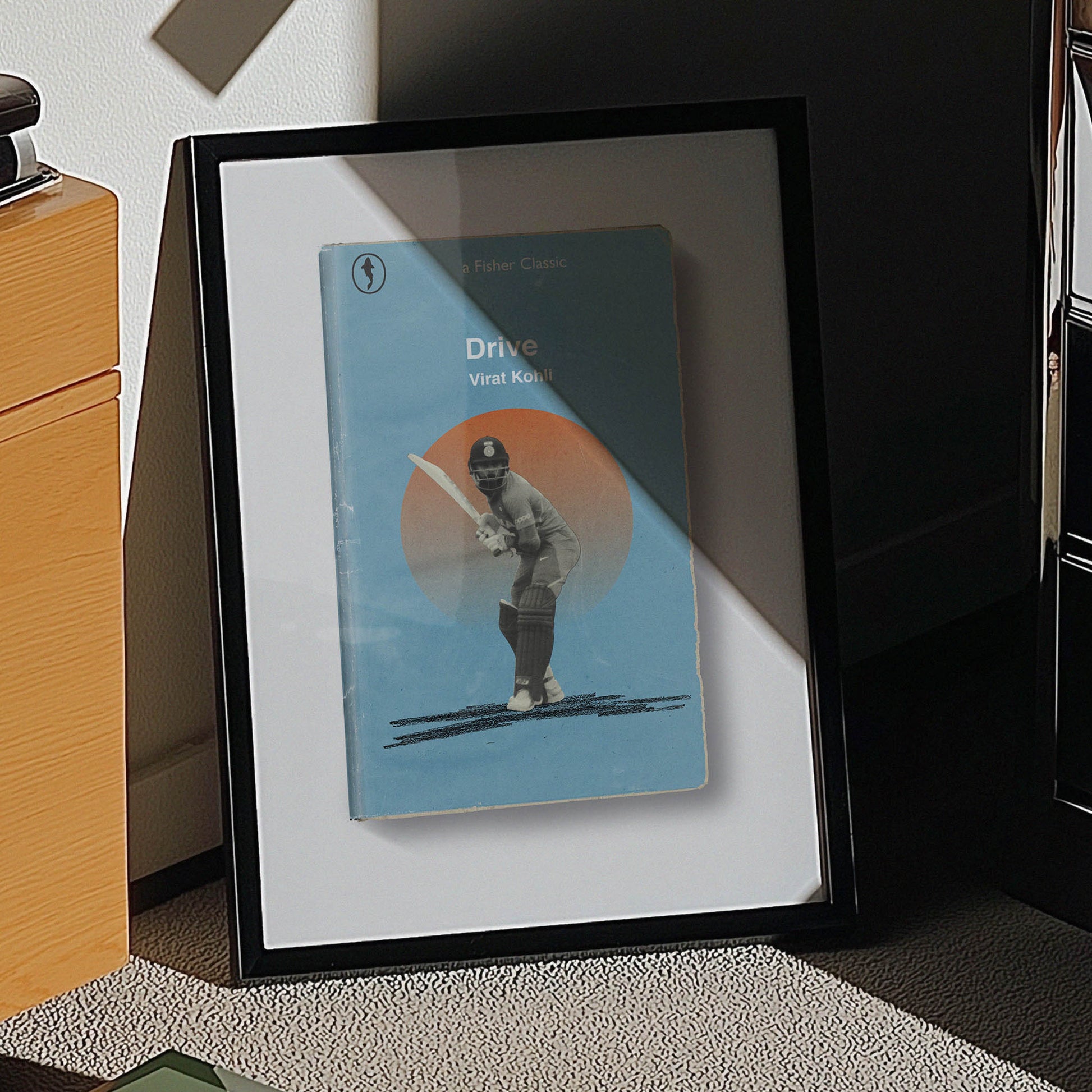 Virat Kohli cricket print styled inside a cool man cave space