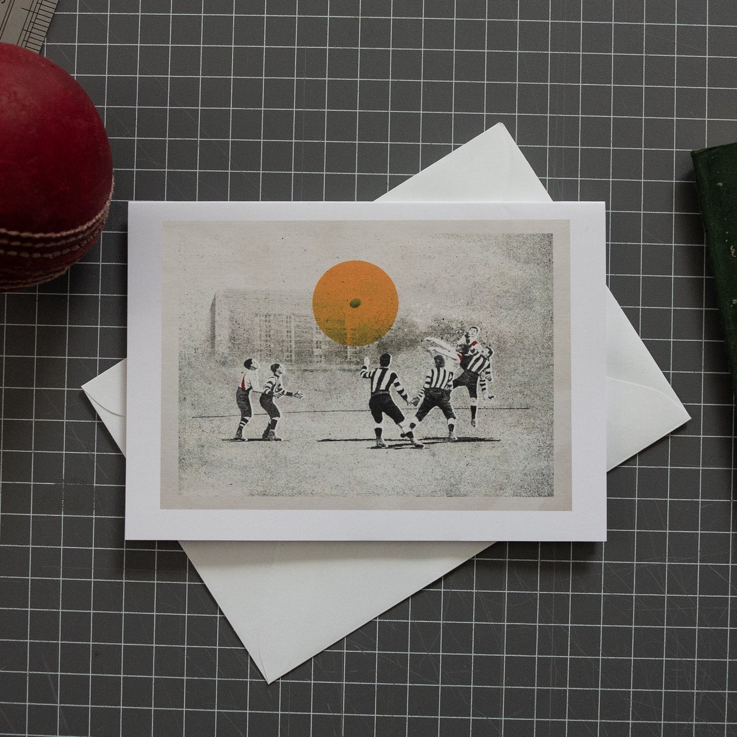 At the Contest football greeting card with envelope by Fisher Classics.