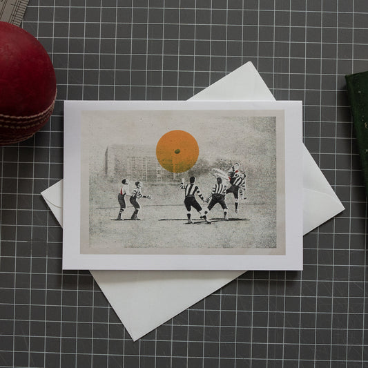 At the Contest football greeting card with envelope by Fisher Classics.