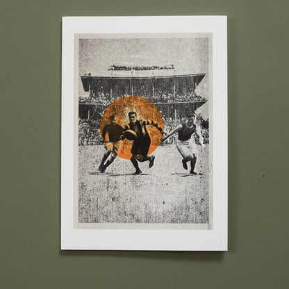 Chase football greeting card by Fisher Classics featuring vintage Australian rules artwork.