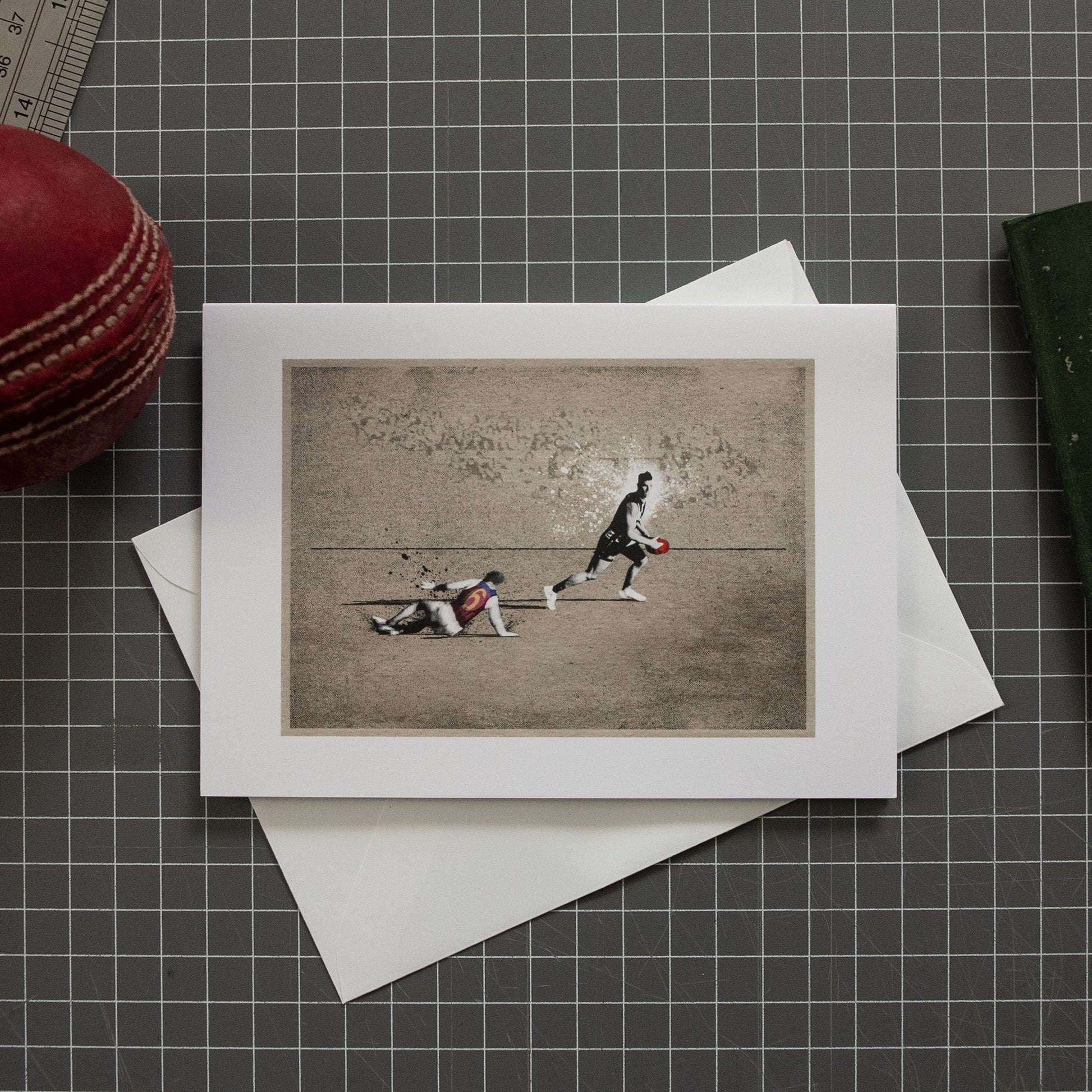 Craft Mastery footy greeting card with envelope by Fisher Classics.