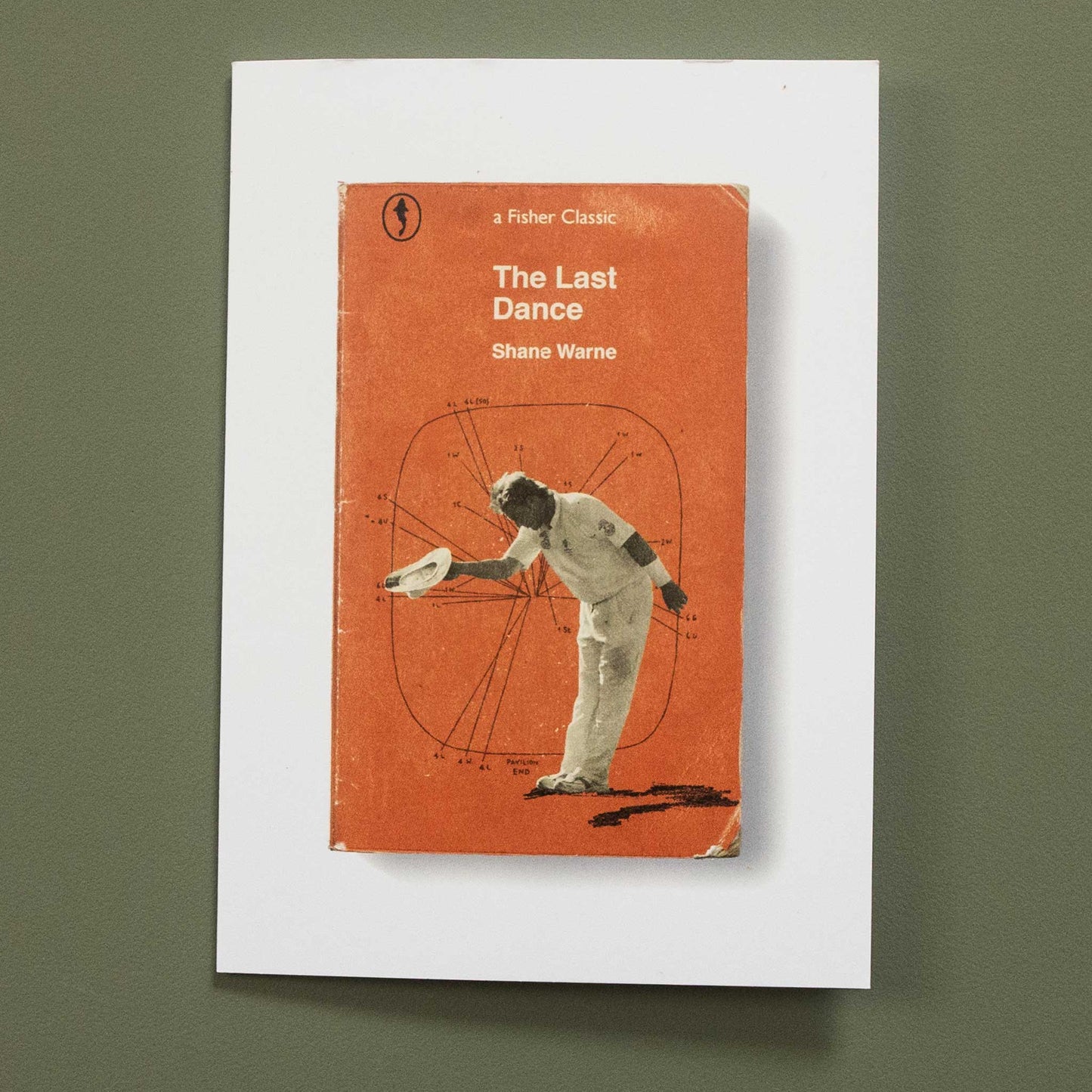 The Last Dance cricket greeting card by Fisher Classics featuring Shane Warne-inspired artwork.