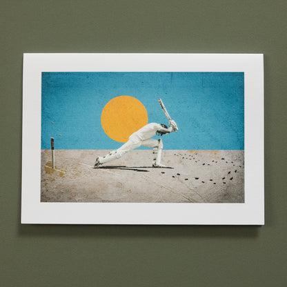 Willowman cricket greeting card by Fisher Classics featuring batting artwork.