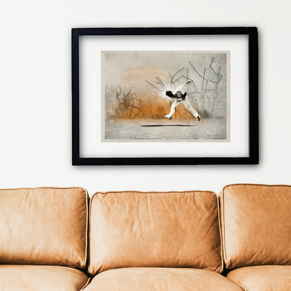 Framed Making of a Fast Bowler artwork – man cave design inspiration