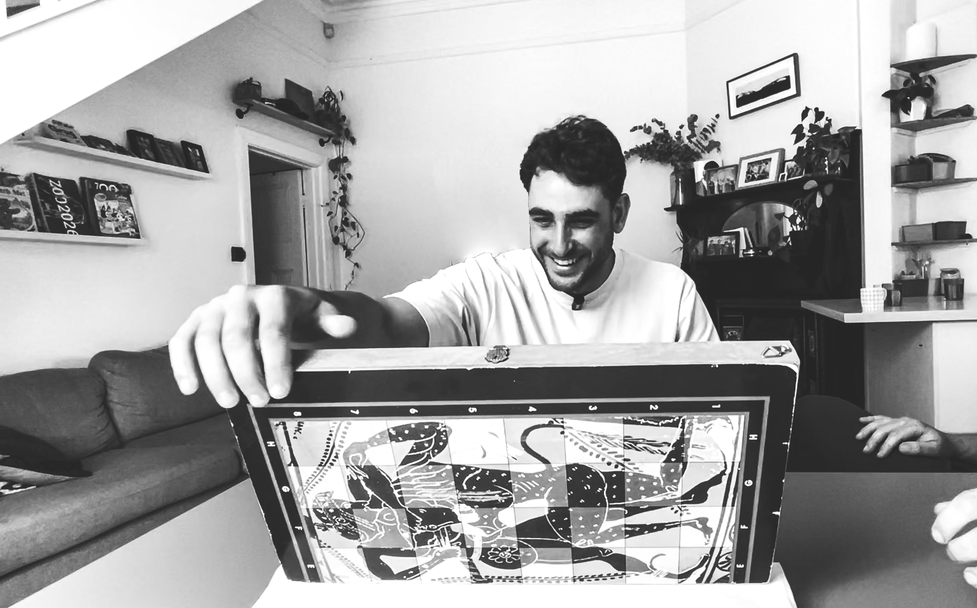 Load video: Video of Peter Hatzoglou at Fisher Classics Sporting Art Studio