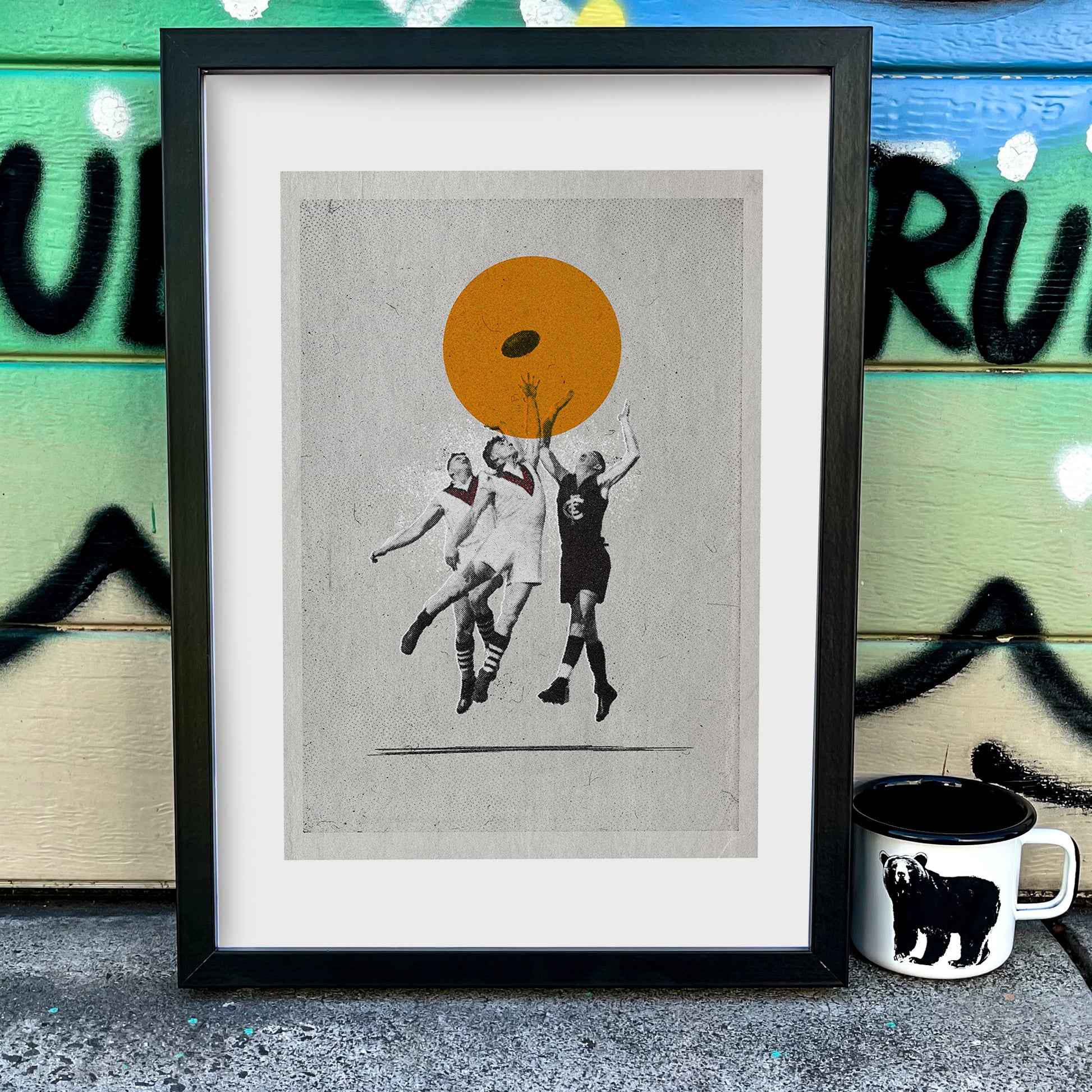 Reach – contemporary man cave sports artwork print | Fisher Classics