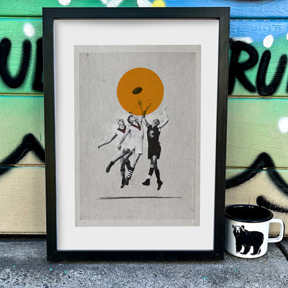 Reach – contemporary man cave sports artwork print | Fisher Classics