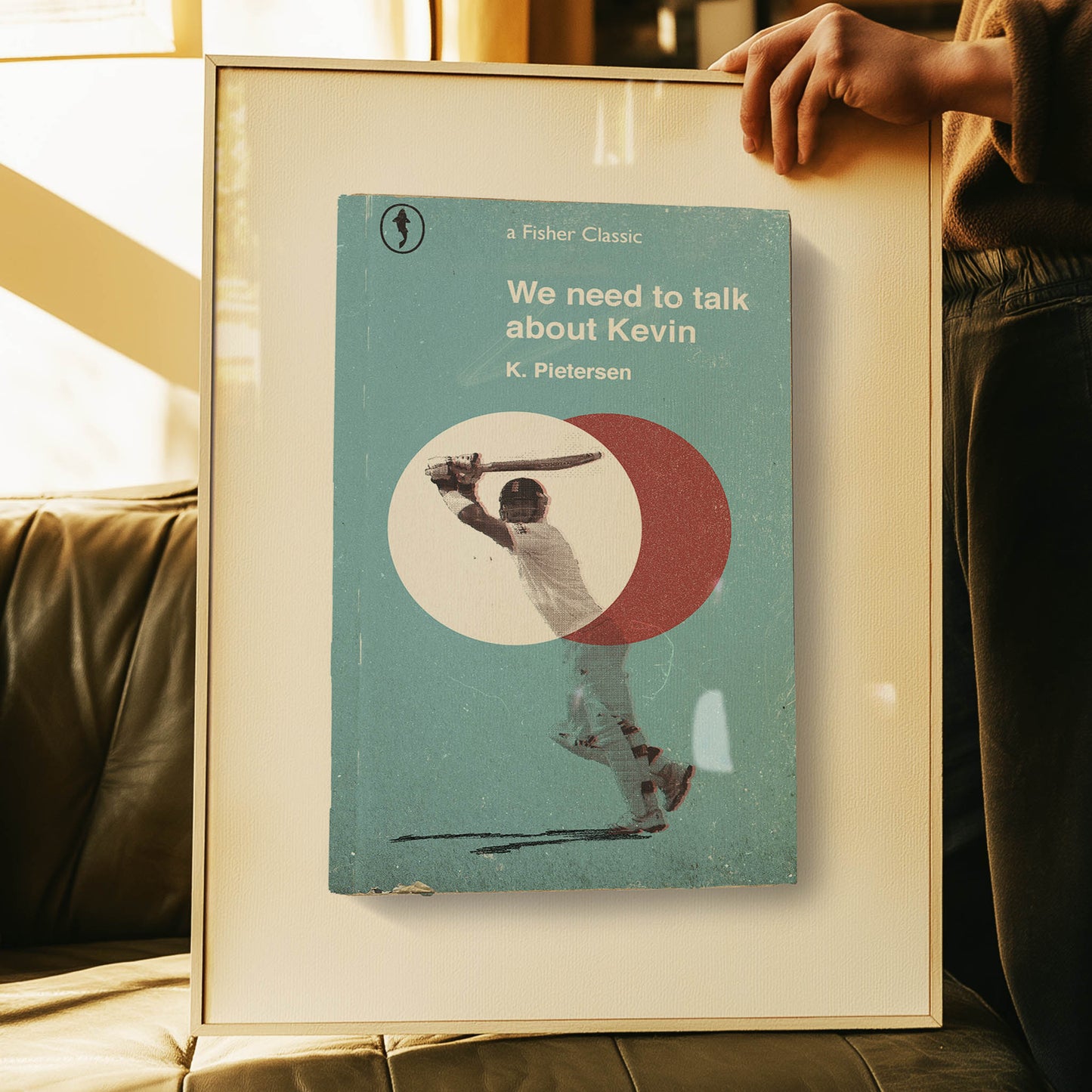 Detail of vintage-style Kevin Pietersen artwork – textured sports print
