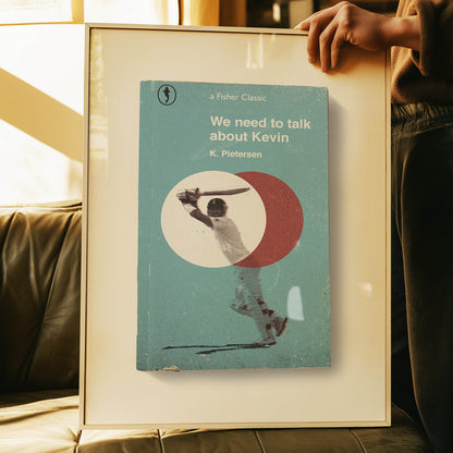 Detail of vintage-style Kevin Pietersen artwork – textured sports print
